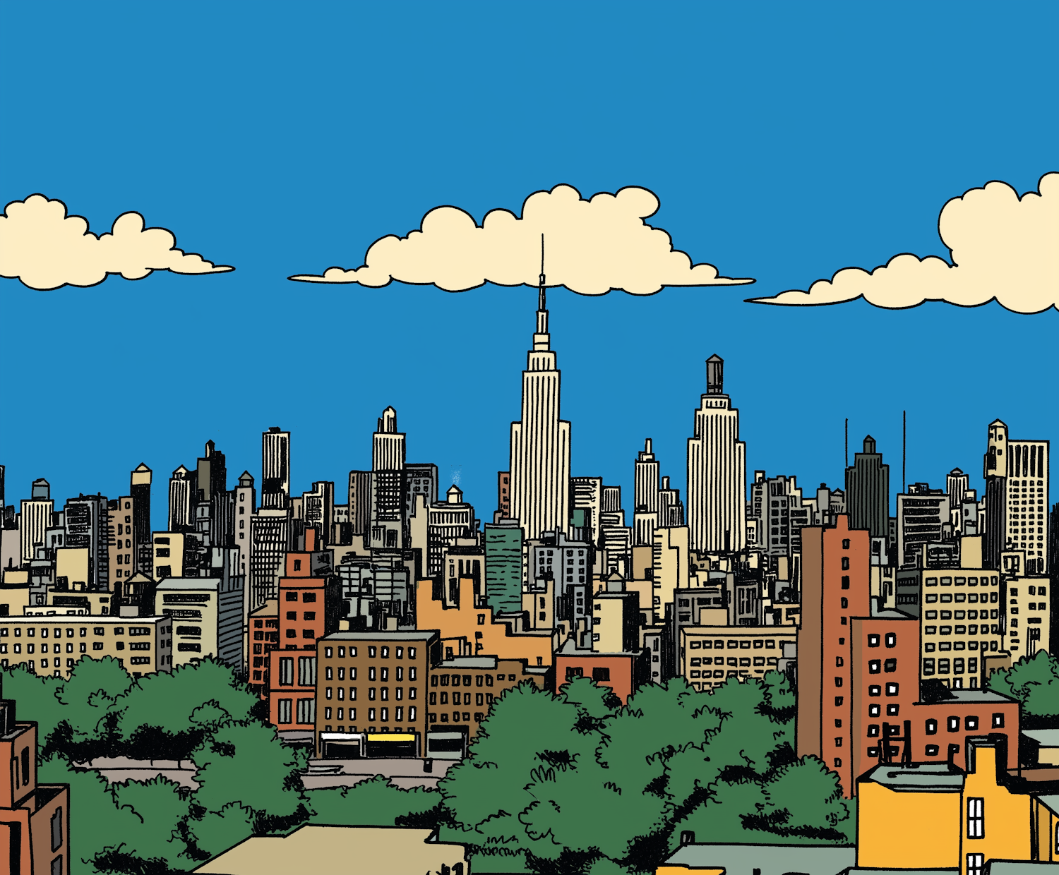 Stylized New York Cityscape Illustration