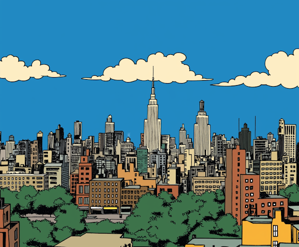 Stylized New York Cityscape Illustration