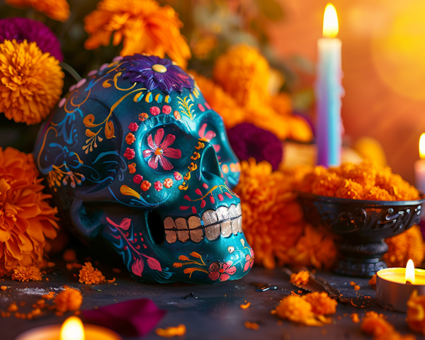 Dia de los Muertos Celebration Skull