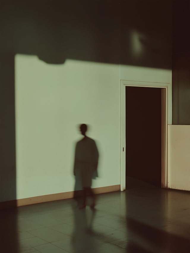 Shadowy Figure Against Wall