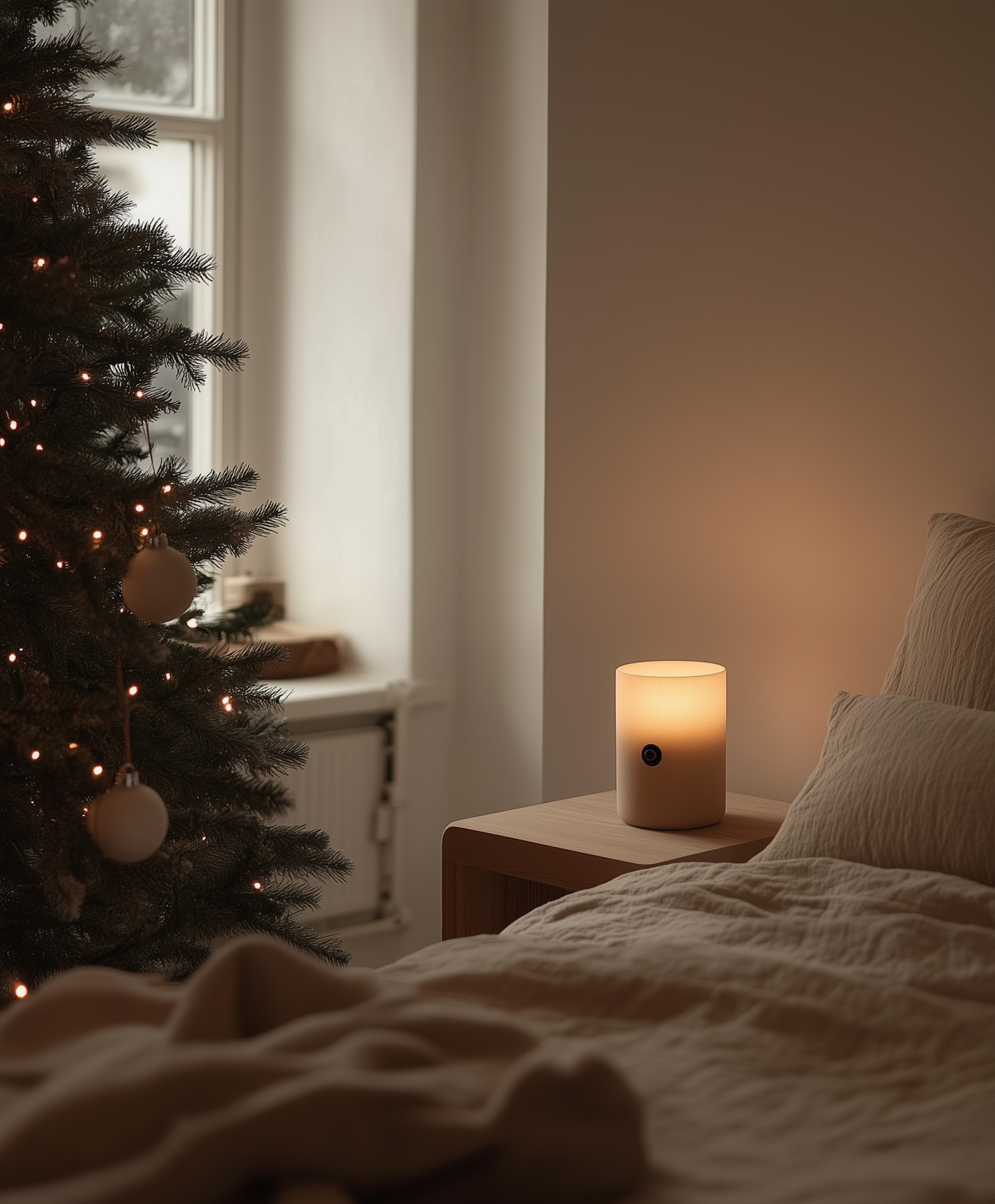 Cozy Bedroom with Christmas Decor