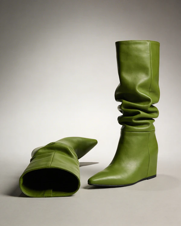 Green Leather Boots
