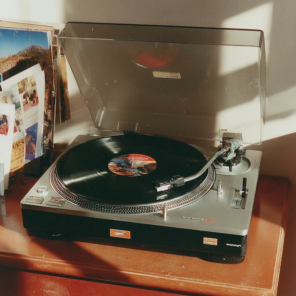 Vintage Turntable Scene