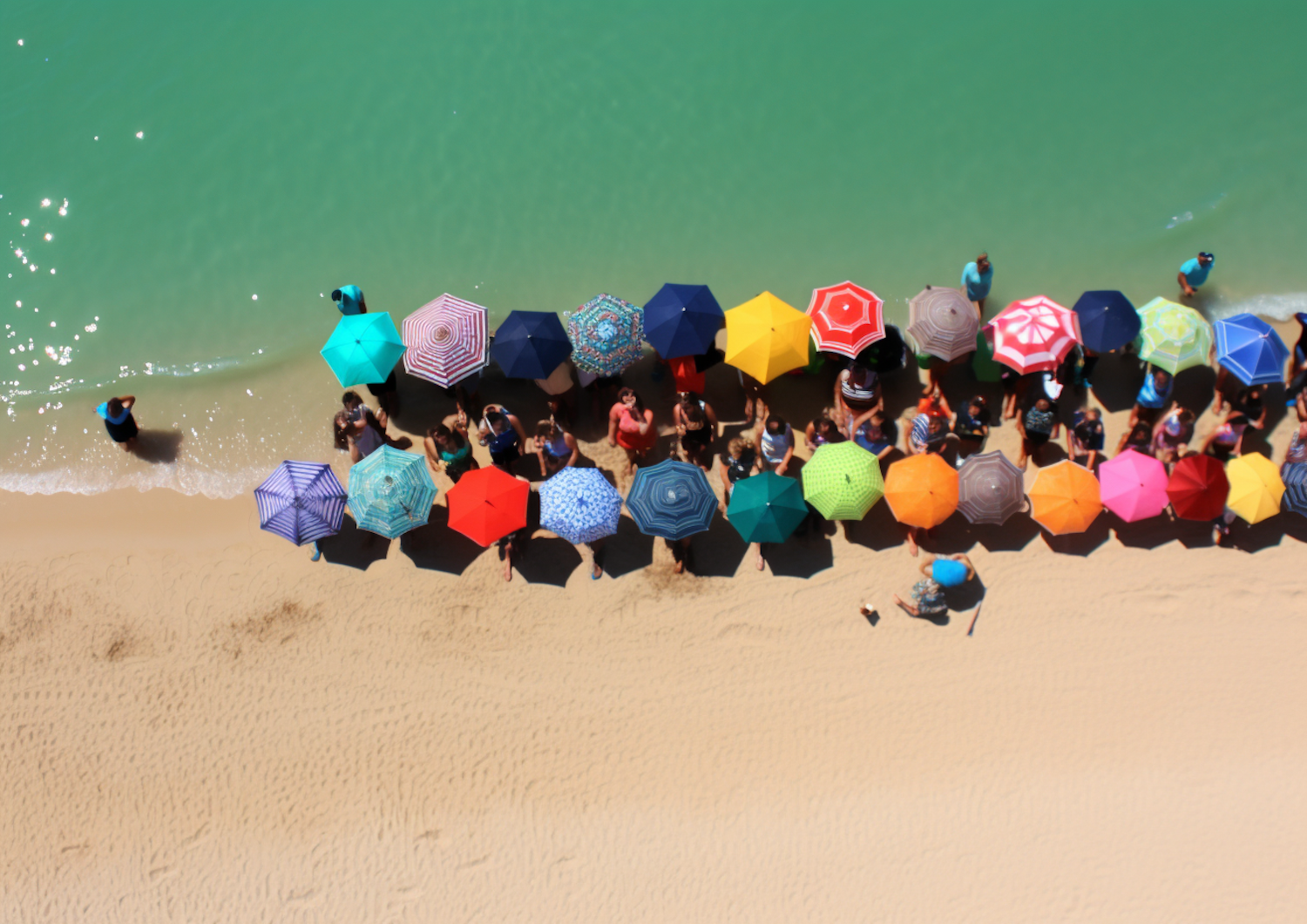 Vibrant Beach Umbrella Mosaic