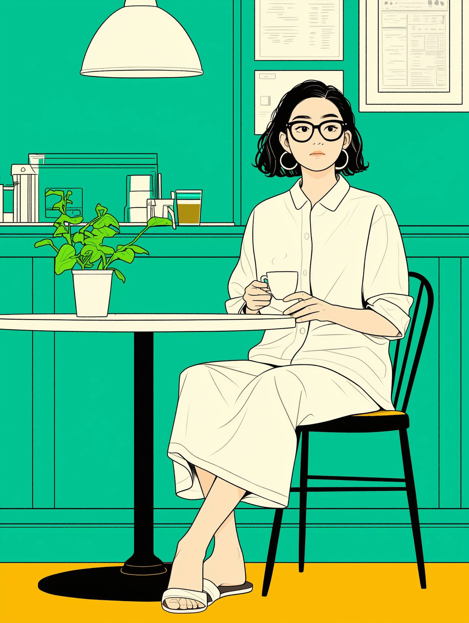 Woman in Minimalist Setting