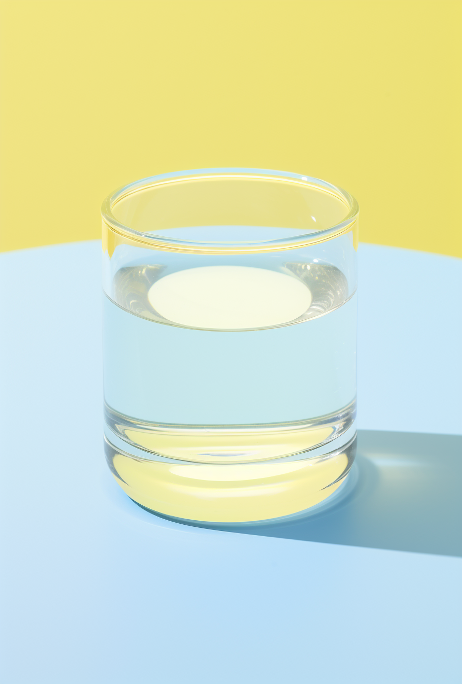 Serene Refraction - Minimalist Glass of Water