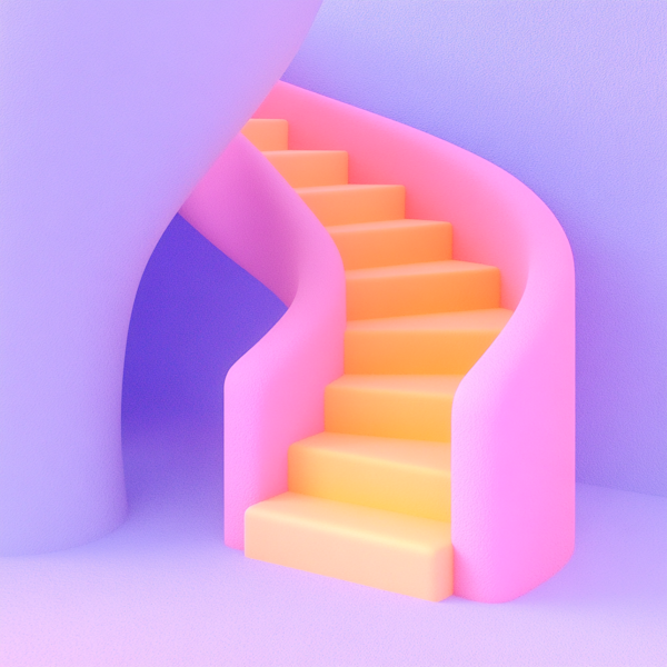 Surreal Pastel Staircase