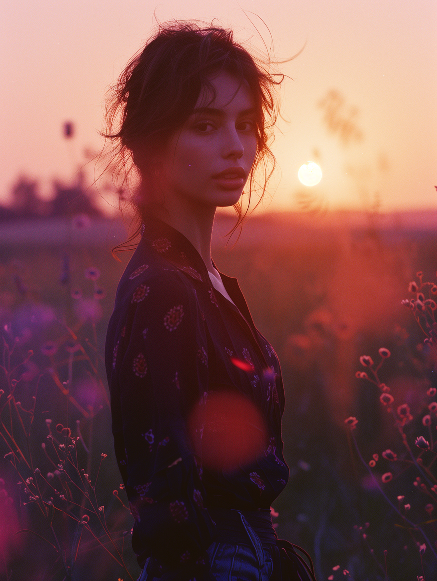 Contemplative Woman during Golden Hour