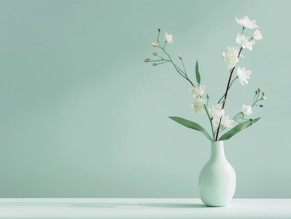 Minimalist White Flowers in Vase