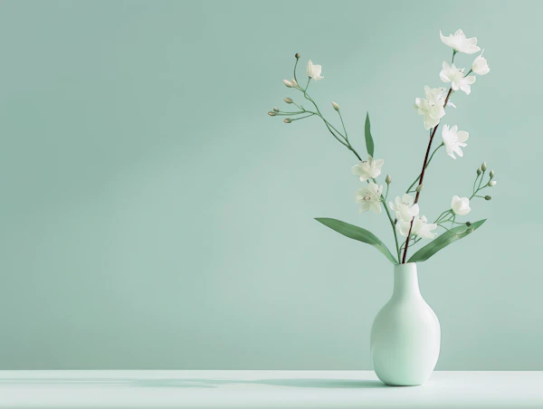 Minimalist White Flowers in Vase