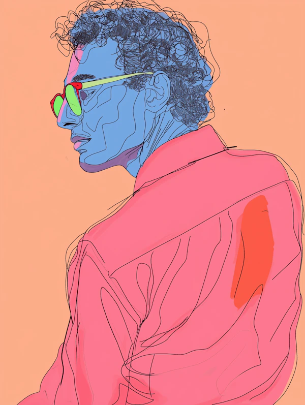 Stylized Portrait with Vibrant Colors