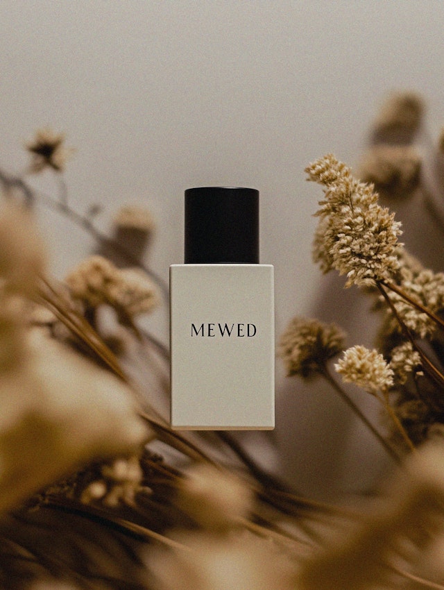 Minimalist Perfume Bottle with Dried Flowers