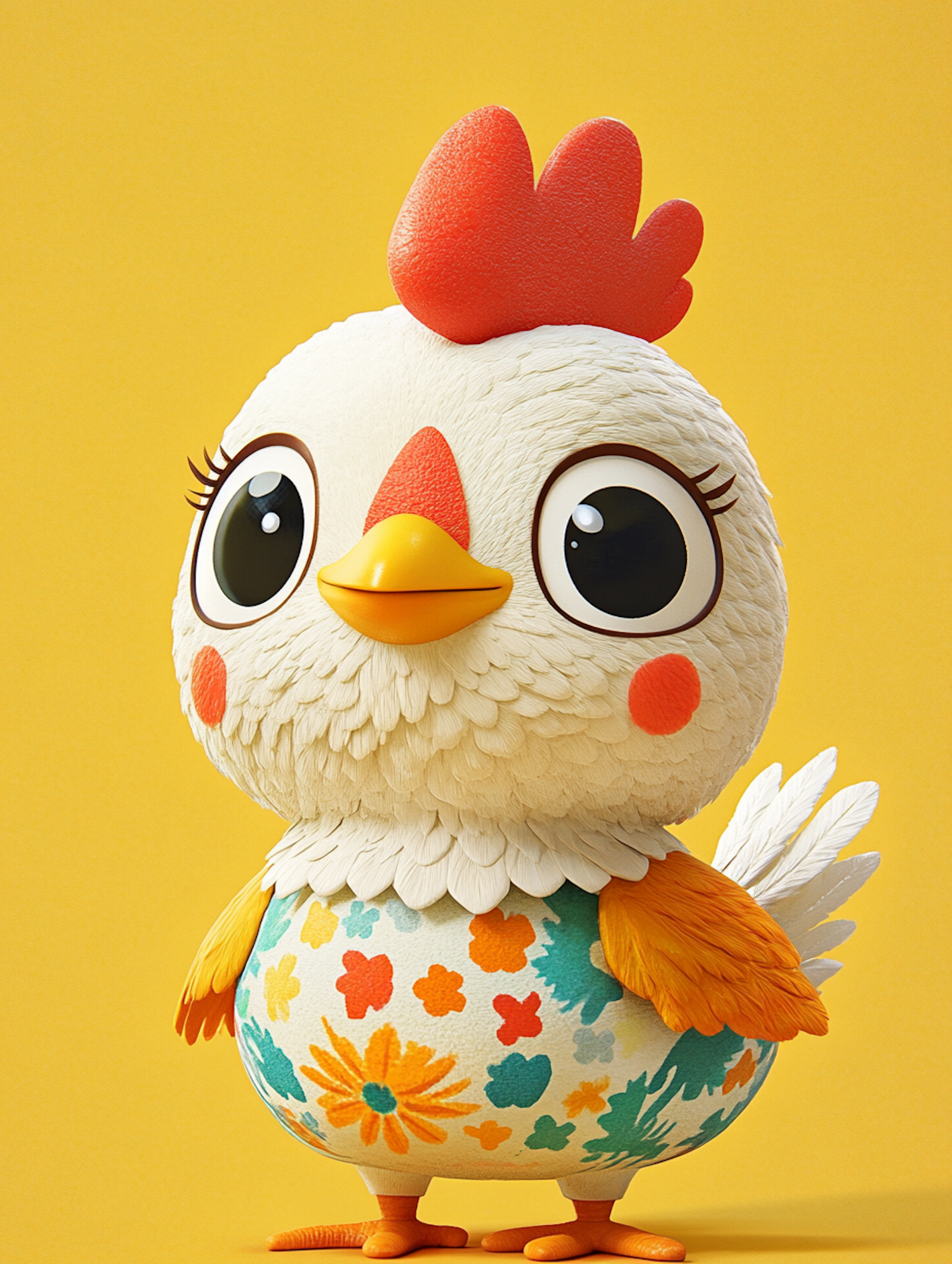 Whimsical Cartoon Chicken