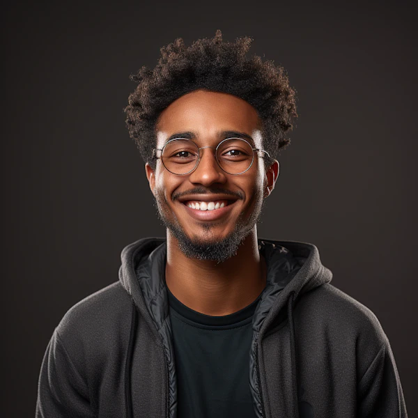 Stylish Afro-Sporting Man with a Radiant Smile