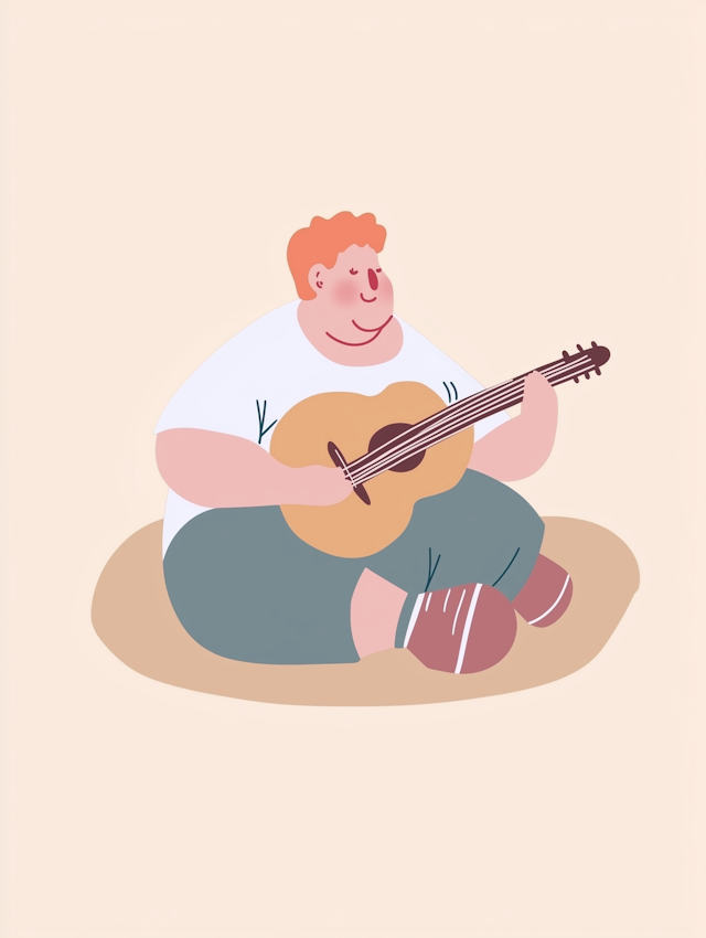 Serene Guitar Player Illustration