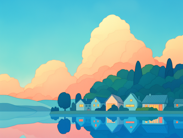 Serene Lakeside Scene