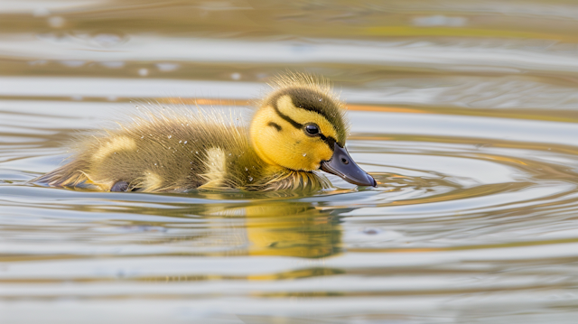 Duckling in Calm Water