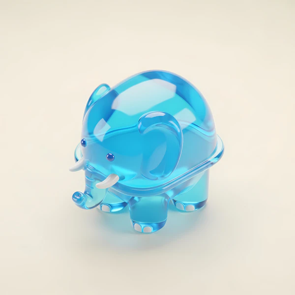 Translucent Blue Elephant