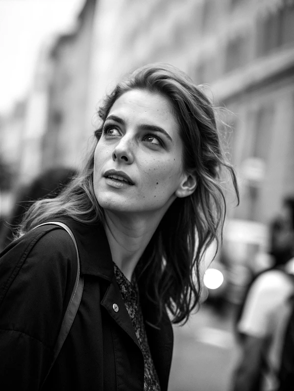 Thoughtful Woman in Urban Setting