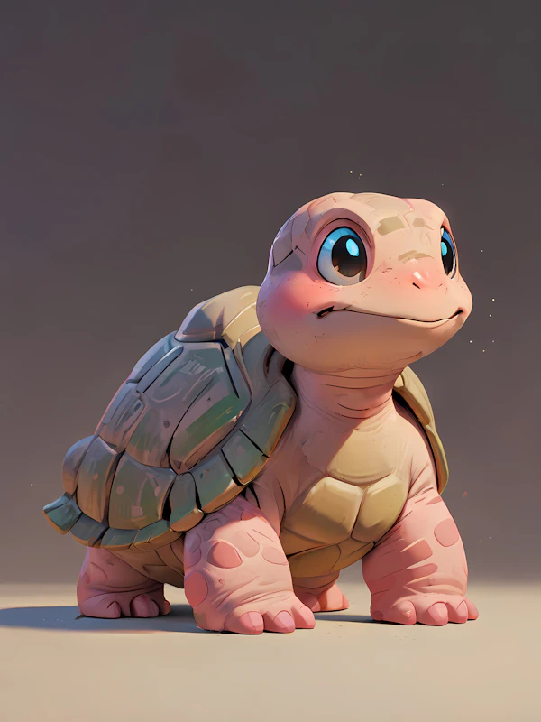 Adorable 3D Baby Turtle