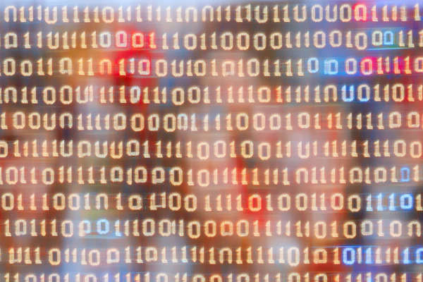 Glowing Binary Code Art
