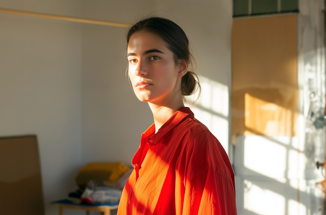 Young Woman in Warm Sunlight