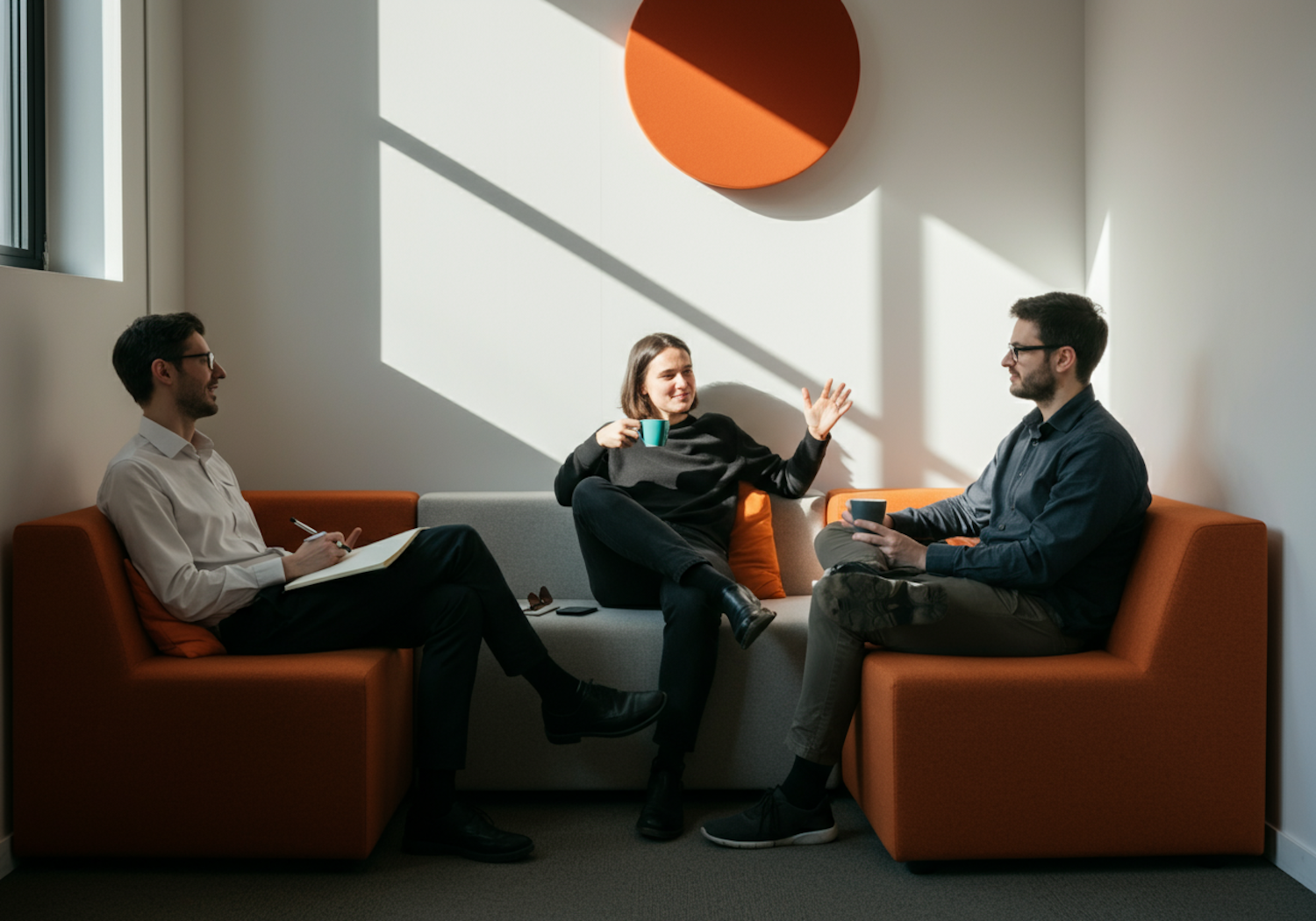 Collaborative Meeting on Modern Sofa