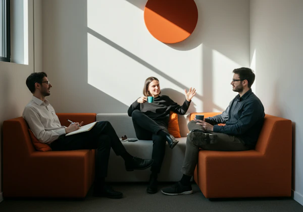Collaborative Meeting on Modern Sofa