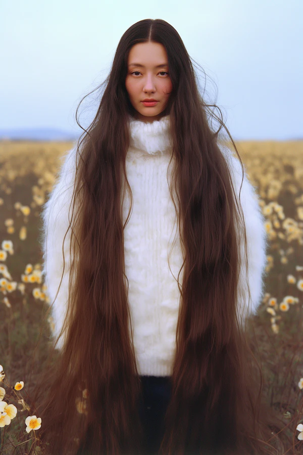 Woman in Flower Field