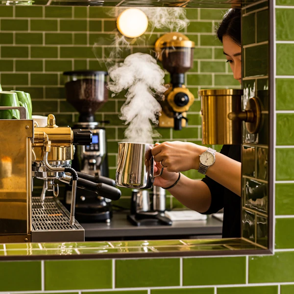 Barista Steaming Milk
