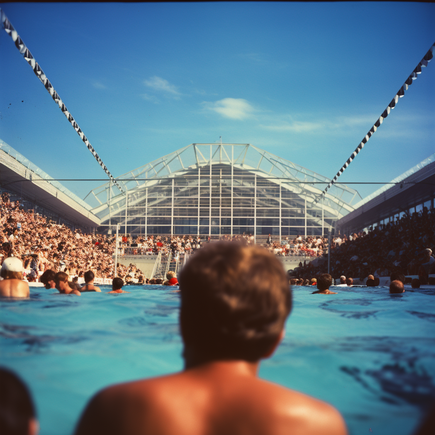 First-Person Perspective at Aquatic Sports Event