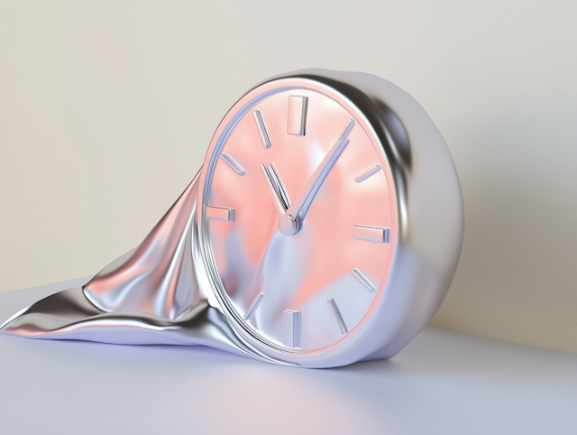 Melting Metallic Clock