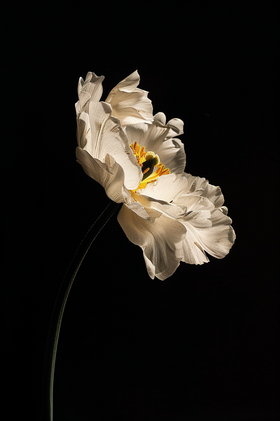 Elegant White Flower in Contrast Photo on Lummi