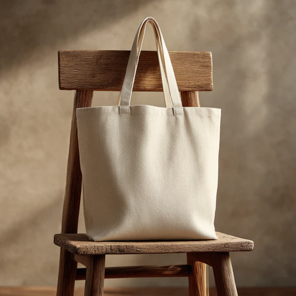 Beige Tote on Chair