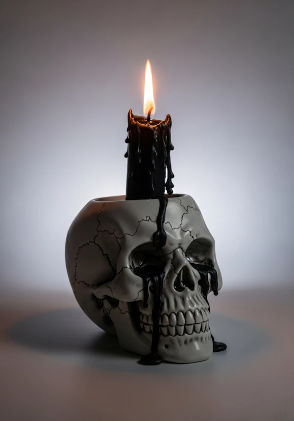 Gothic Candle Skull