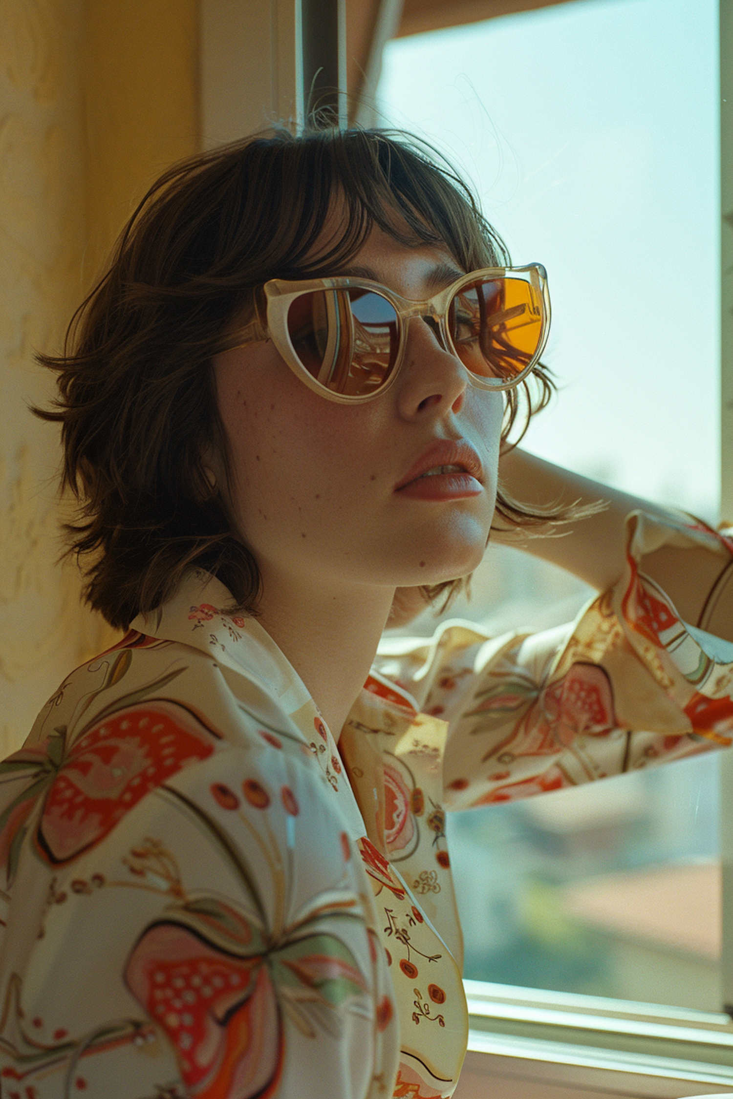 Contemplative Woman with Sunglasses