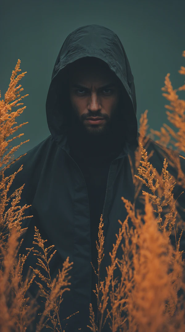 Mysterious Figure in Golden Field