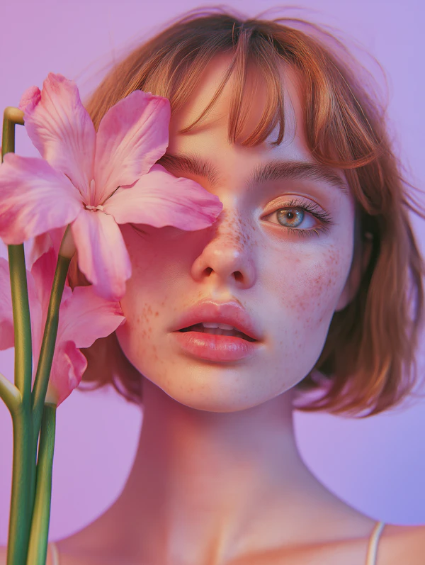 Freckled Woman Portrait