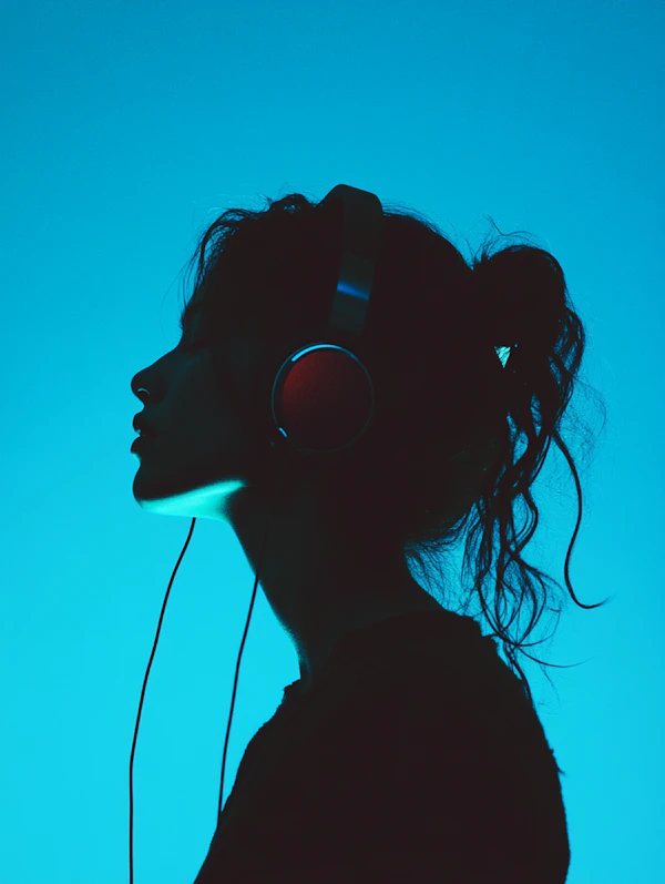 Silhouette with Headphones