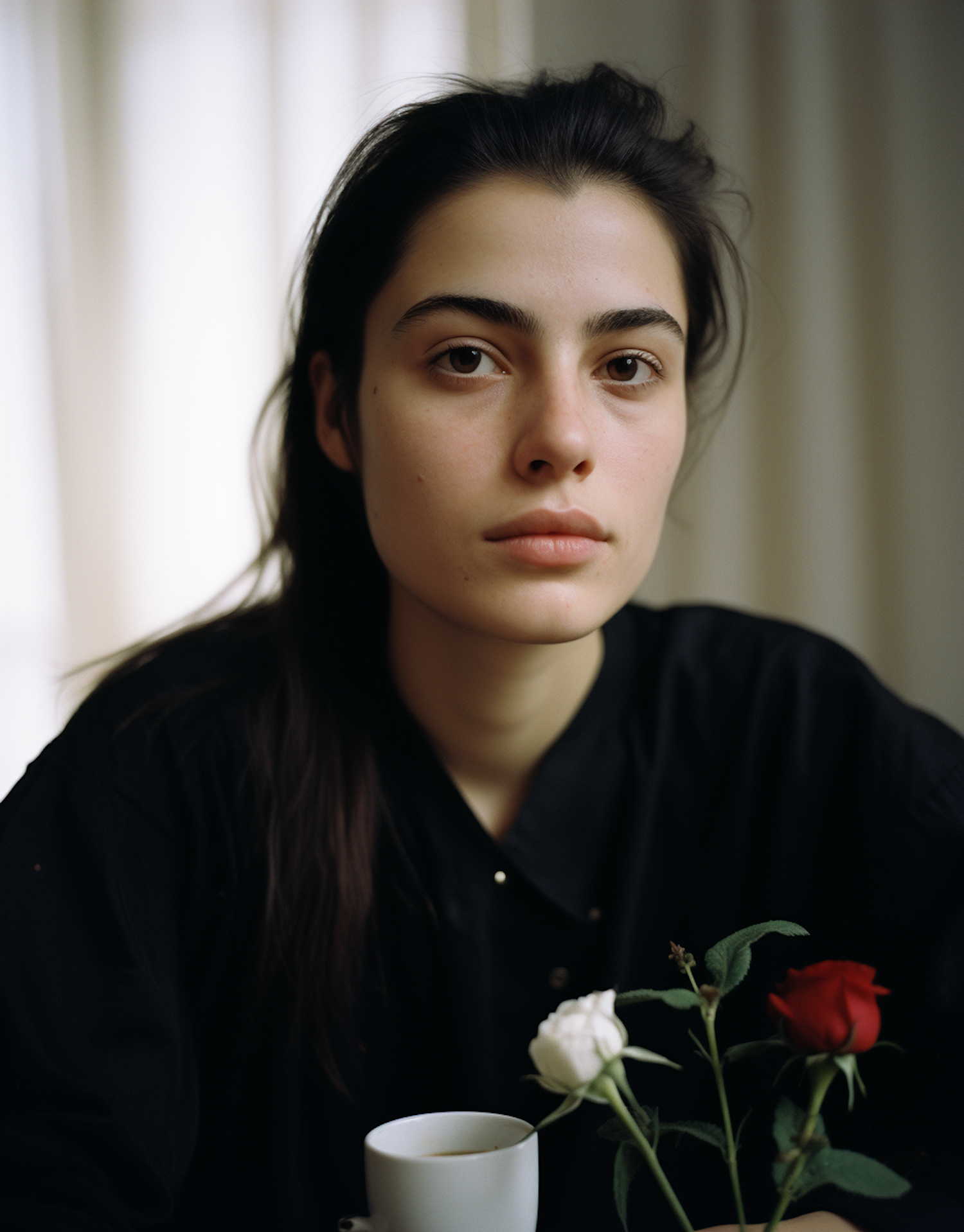 Contemplative Elegance with Roses