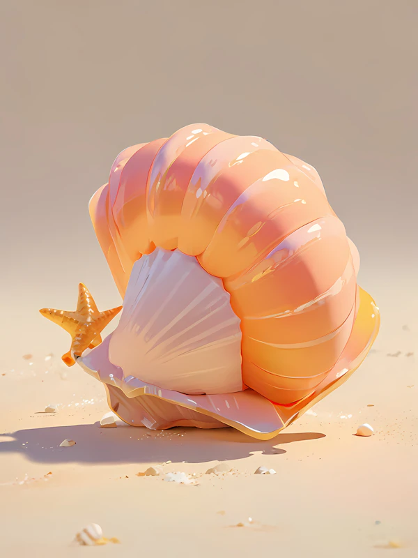 Glossy Seashell Render
