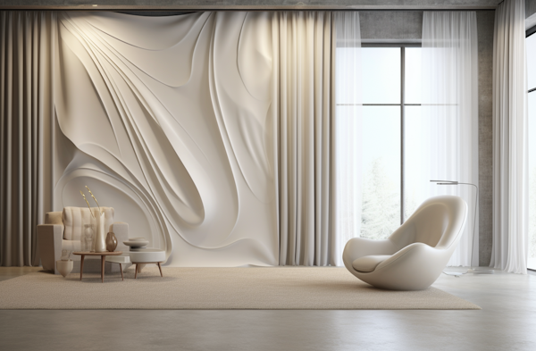 Elegant Simplicity: A Modern, Minimalist Interior with Organic Shapes