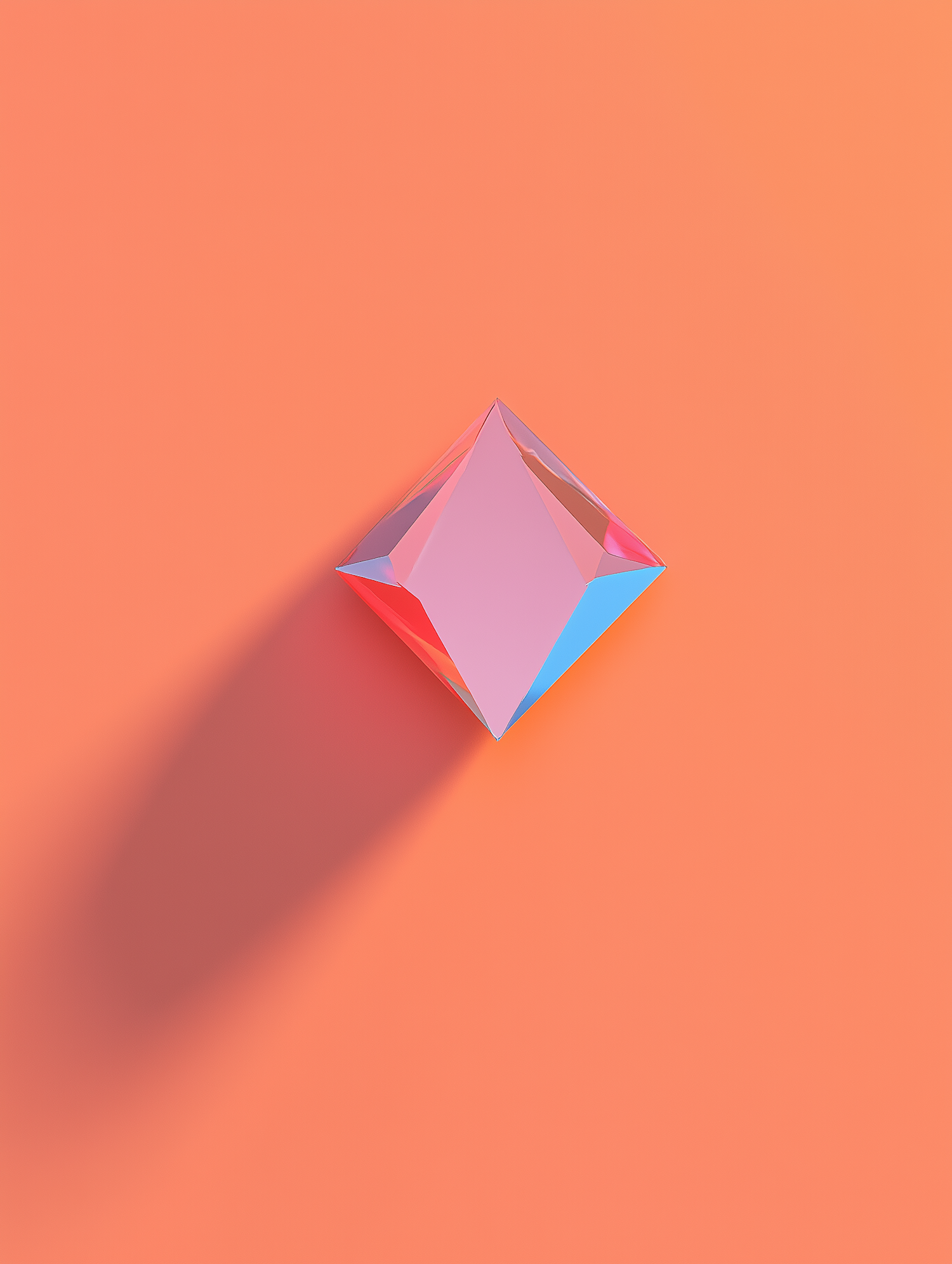 Geometric Origami on Orange Background