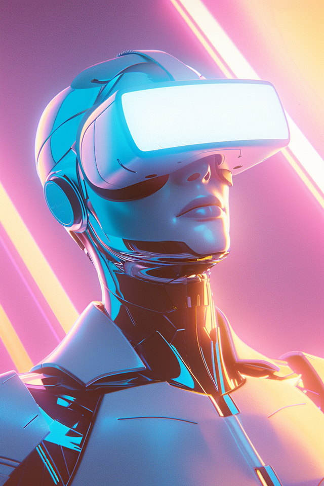 Futuristic Humanoid with VR Headset