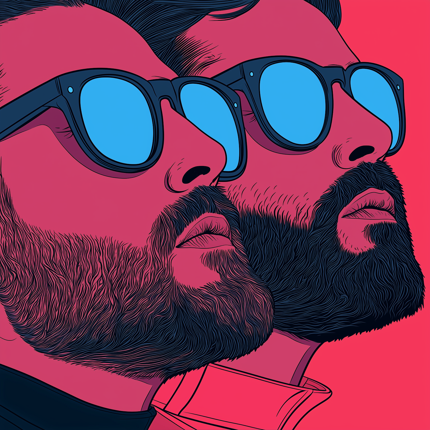 Stylized Bearded Duo