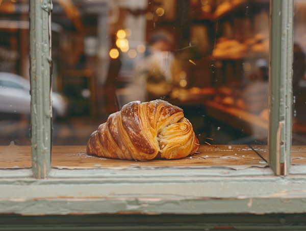 Cozy Croissant on a Rainy Day