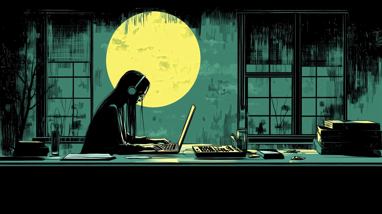 Late Night Work Scene