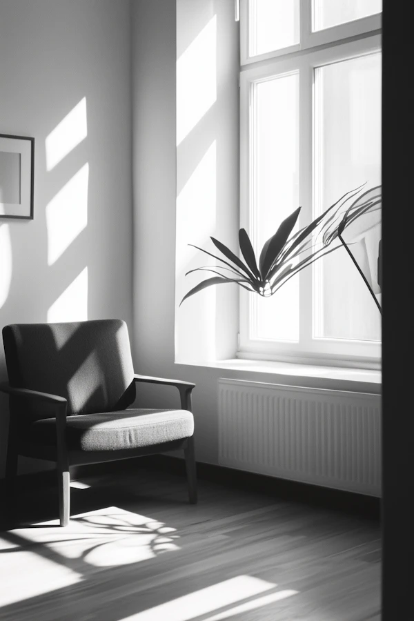 Serene Interior Scene with Modern Armchair