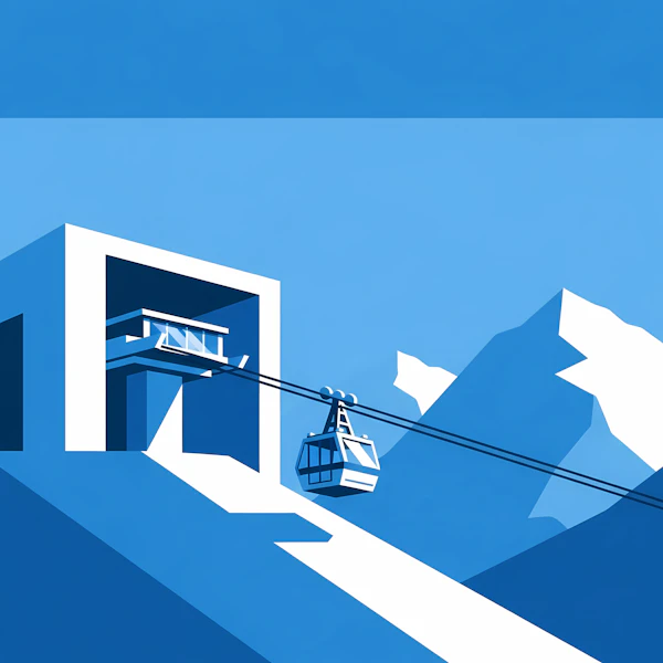Stylized Cable Car Scene