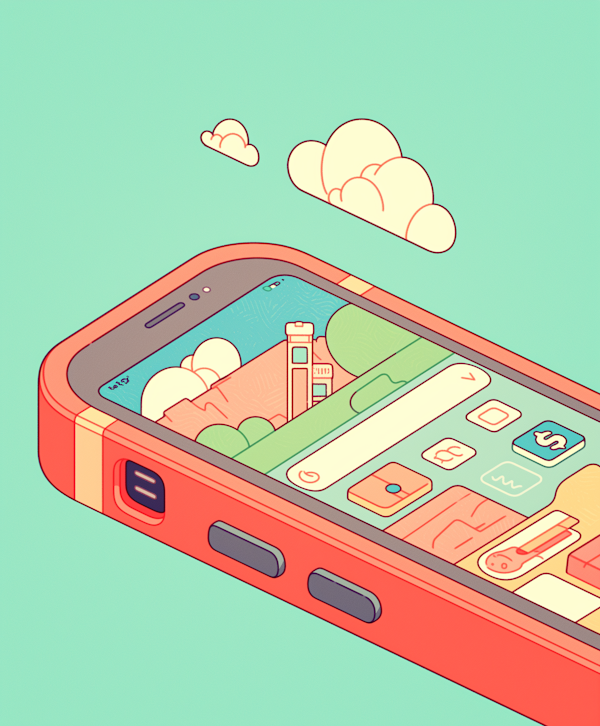 Stylized Smartphone Illustration